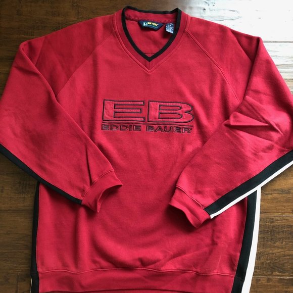 Eddie Bauer Other - Eddie Bauer Ebtek red vneck sweatshirt mens L